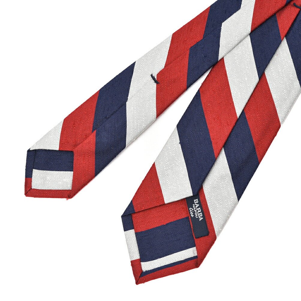 BARBA シルク100% トリコロールネクタイ (セッテピエゲ)｜428408｜GUARDAROBA MILANO OFFICIAL STORE
