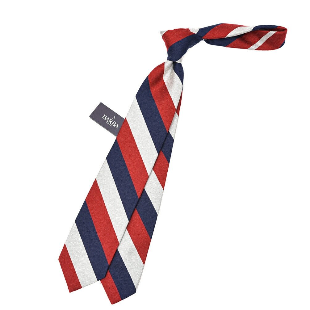 BARBA シルク100% トリコロールネクタイ (セッテピエゲ)｜428408｜GUARDAROBA MILANO OFFICIAL STORE