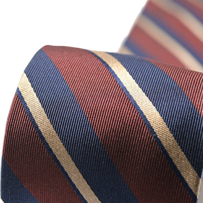 BARBA シルク100% レジメンタルネクタイ (セッテピエゲ) ワインレッド 147cm×7.5cm | GUARDAROBA MILANO OFFICIAL STORE