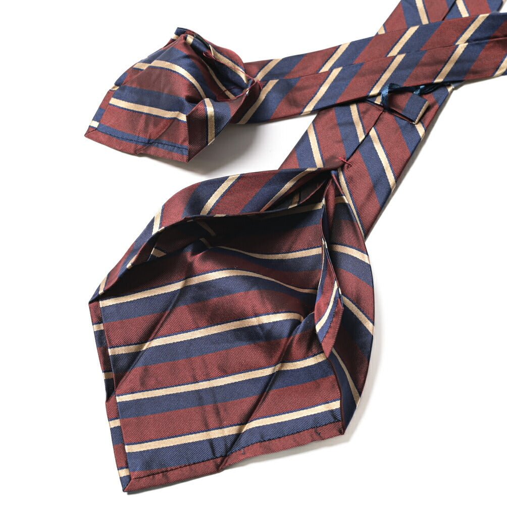 BARBA シルク100% レジメンタルネクタイ (セッテピエゲ) ワインレッド 147cm×7.5cm | GUARDAROBA MILANO OFFICIAL STORE