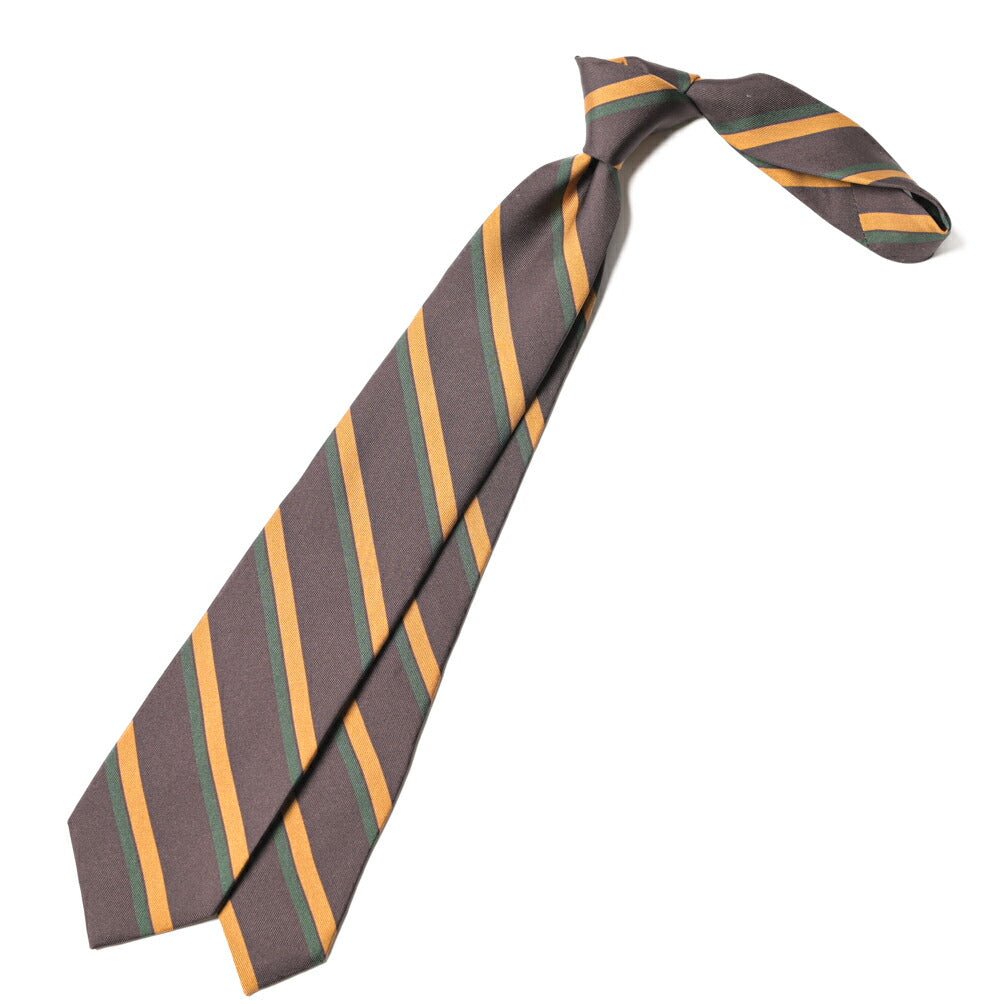 BARBA シルク100% レジメンタルネクタイ (セッテピエゲ) ブラウン 149cm×7.5cm | GUARDAROBA MILANO OFFICIAL STORE