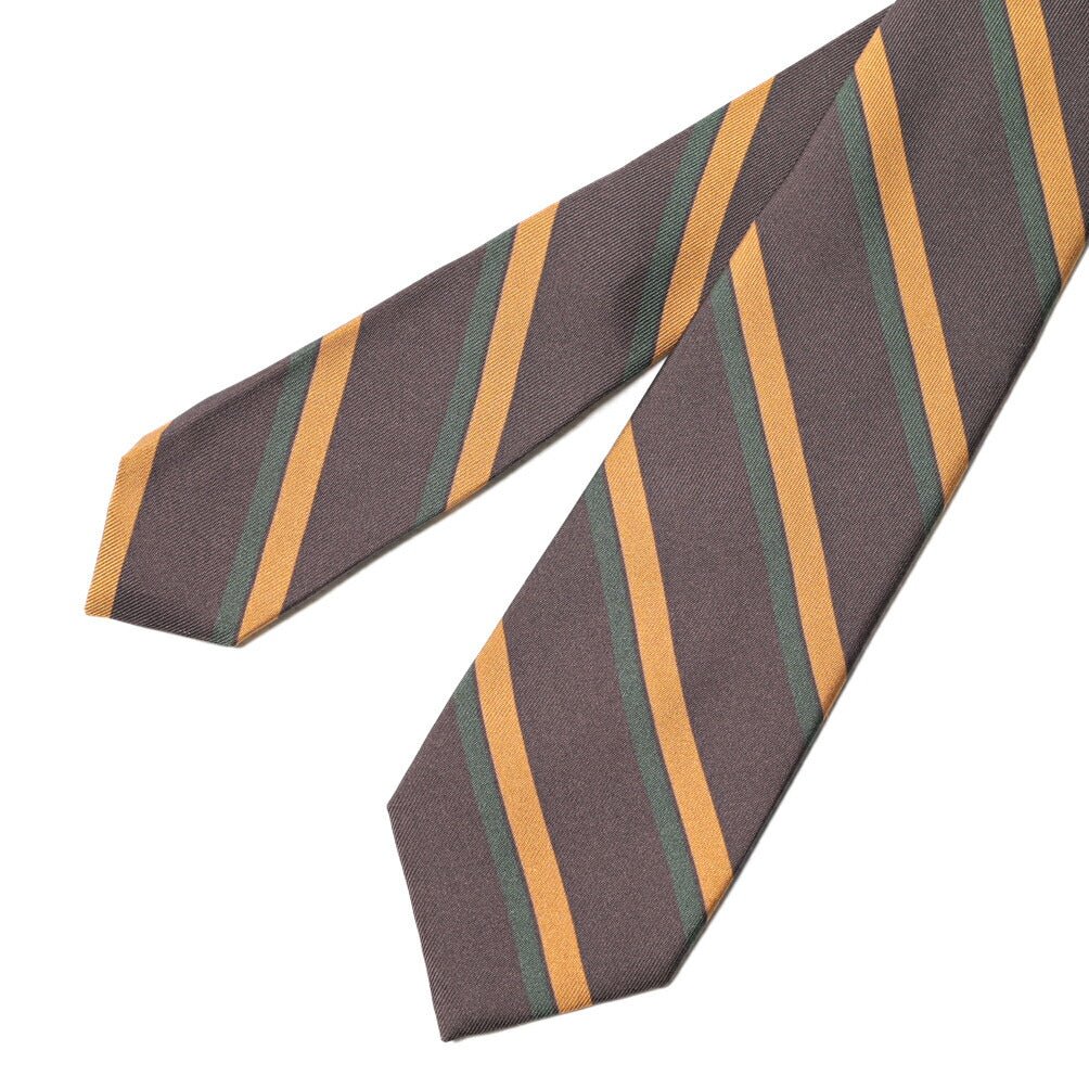BARBA シルク100% レジメンタルネクタイ (セッテピエゲ) ブラウン 149cm×7.5cm | GUARDAROBA MILANO OFFICIAL STORE