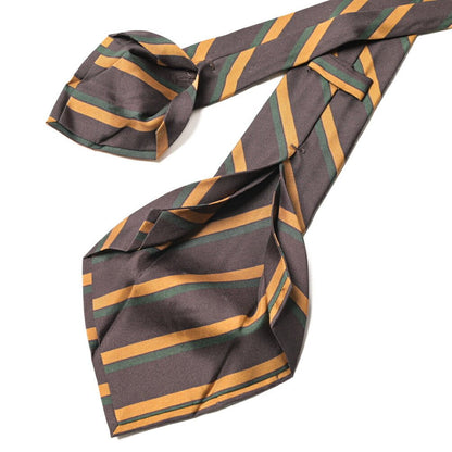BARBA シルク100% レジメンタルネクタイ (セッテピエゲ) ブラウン 149cm×7.5cm | GUARDAROBA MILANO OFFICIAL STORE