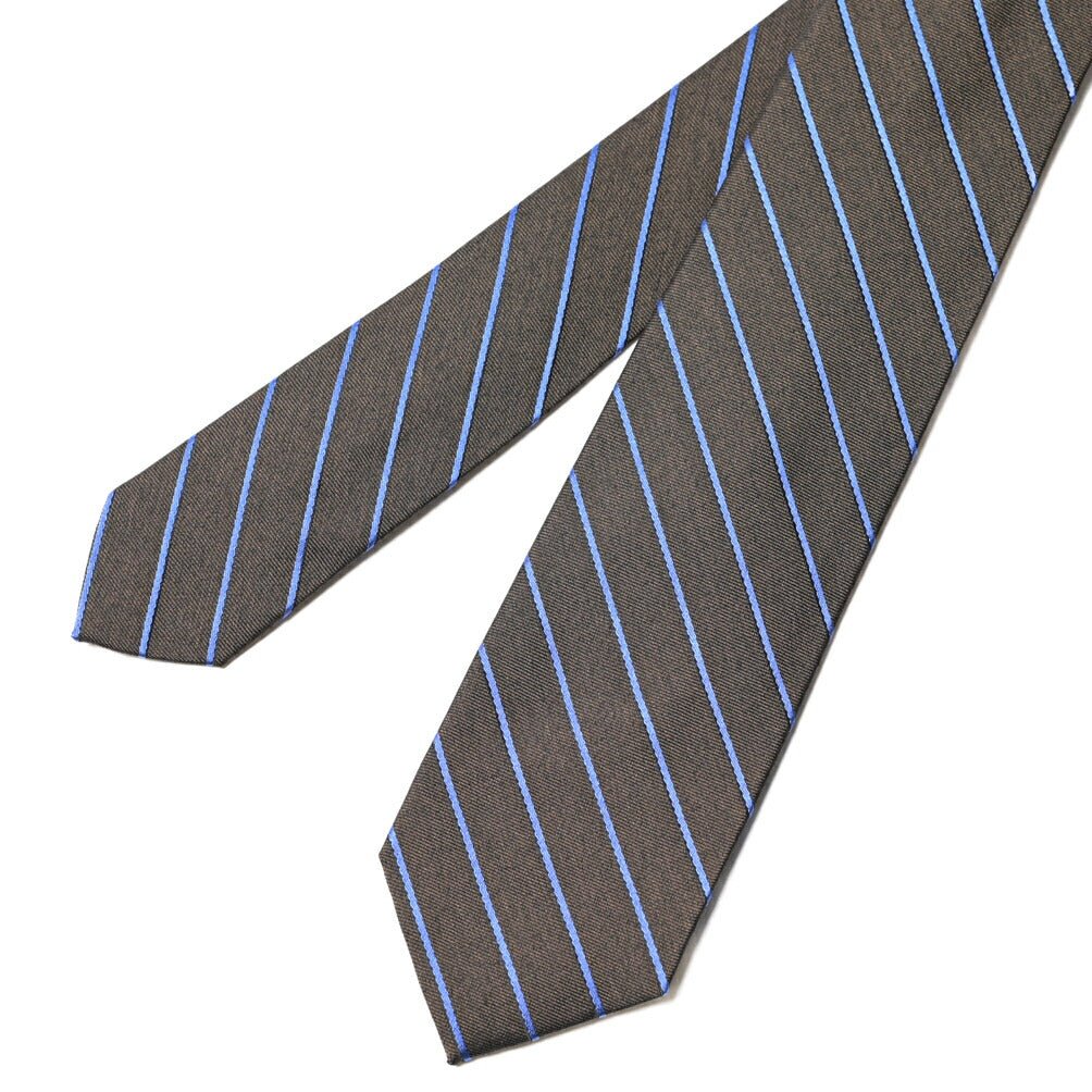 BARBA シルク100% レジメンタルネクタイ (セッテピエゲ) ブラウン 147cm×7.5cm | GUARDAROBA MILANO OFFICIAL STORE