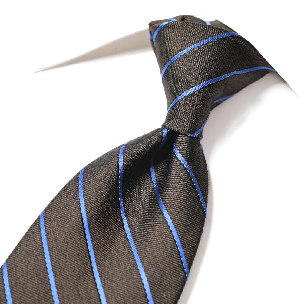 BARBA シルク100% レジメンタルネクタイ (セッテピエゲ) ブラウン 147cm×7.5cm | GUARDAROBA MILANO OFFICIAL STORE