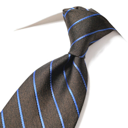 BARBA シルク100% レジメンタルネクタイ (セッテピエゲ) ブラウン 147cm×7.5cm | GUARDAROBA MILANO OFFICIAL STORE
