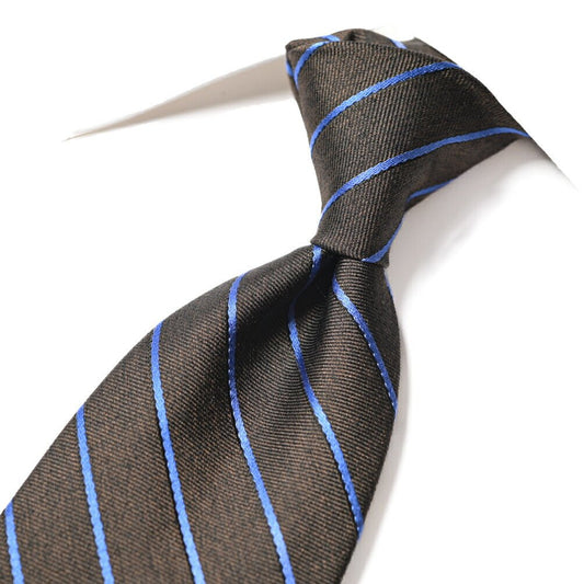 BARBA シルク100% レジメンタルネクタイ (セッテピエゲ) ブラウン 147cm×7.5cm | GUARDAROBA MILANO OFFICIAL STORE