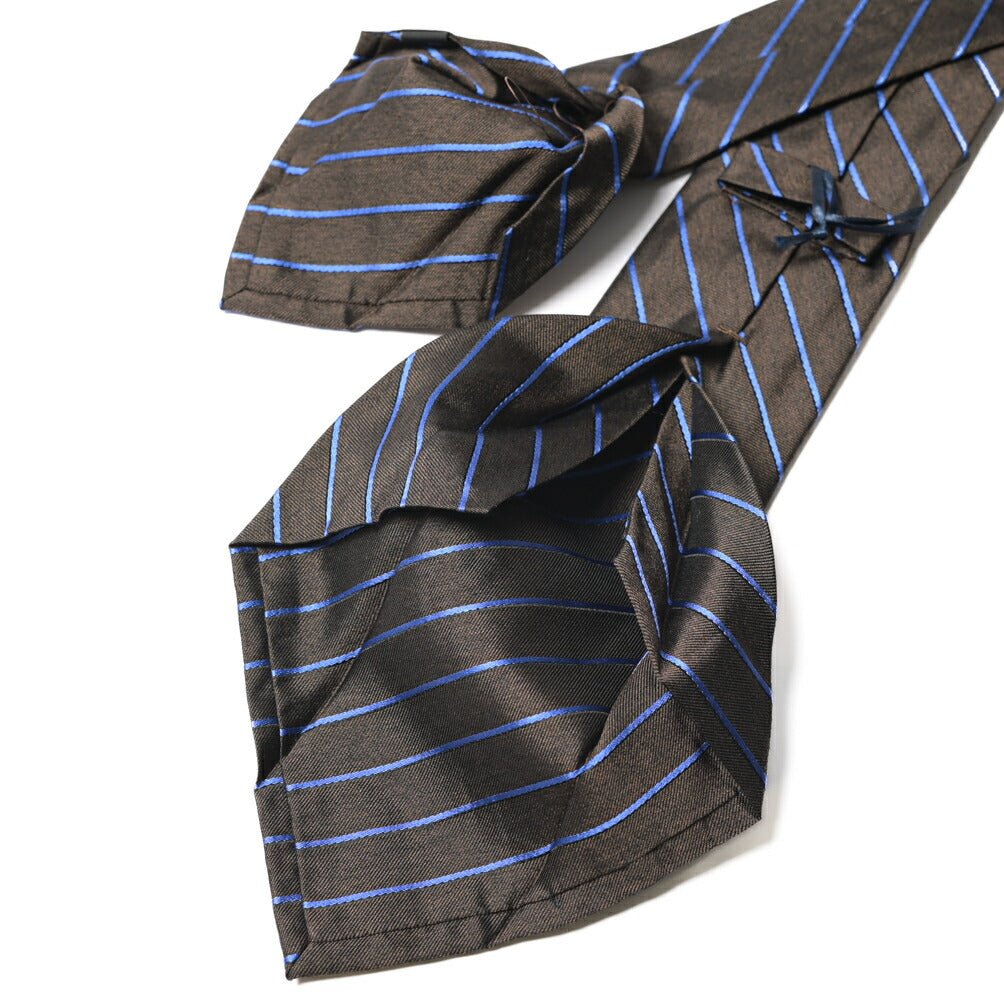 BARBA シルク100% レジメンタルネクタイ (セッテピエゲ) ブラウン 147cm×7.5cm | GUARDAROBA MILANO OFFICIAL STORE