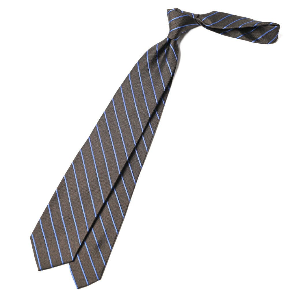 BARBA シルク100% レジメンタルネクタイ (セッテピエゲ) ブラウン 147cm×7.5cm | GUARDAROBA MILANO OFFICIAL STORE