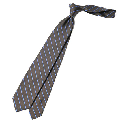 BARBA シルク100% レジメンタルネクタイ (セッテピエゲ) ブラウン 147cm×7.5cm | GUARDAROBA MILANO OFFICIAL STORE