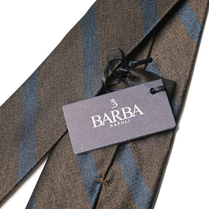 BARBA シルク100% レジメンタルネクタイ (セッテピエゲ) ブラウン 149cm×7.5cm | GUARDAROBA MILANO OFFICIAL STORE