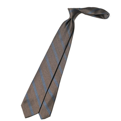 BARBA シルク100% レジメンタルネクタイ (セッテピエゲ) ブラウン 149cm×7.5cm | GUARDAROBA MILANO OFFICIAL STORE