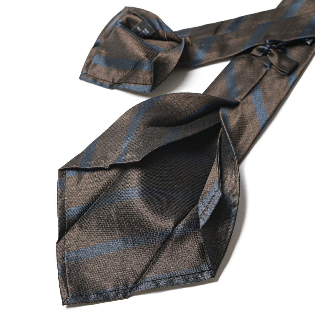 BARBA シルク100% レジメンタルネクタイ (セッテピエゲ) ブラウン 149cm×7.5cm | GUARDAROBA MILANO OFFICIAL STORE