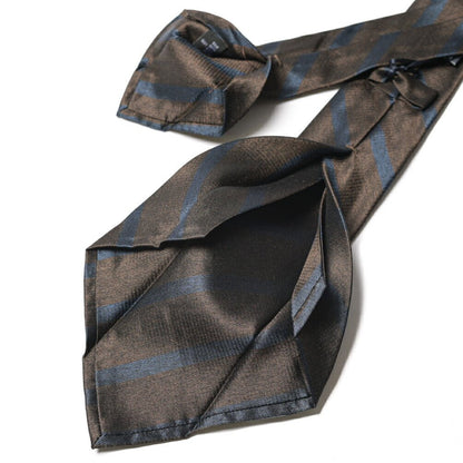 BARBA シルク100% レジメンタルネクタイ (セッテピエゲ) ブラウン 149cm×7.5cm | GUARDAROBA MILANO OFFICIAL STORE