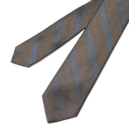 BARBA シルク100% レジメンタルネクタイ (セッテピエゲ) ブラウン 149cm×7.5cm | GUARDAROBA MILANO OFFICIAL STORE
