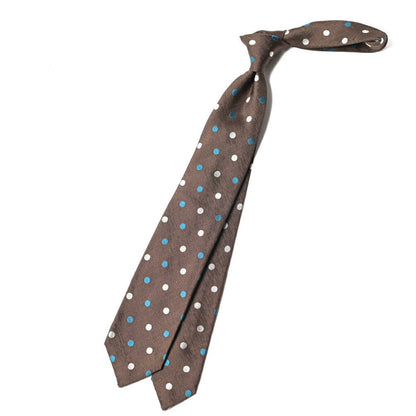 BARBA シルク100% ドット柄ネクタイ (セッテピエゲ) ブラウン 145cm×7.5cm | GUARDAROBA MILANO OFFICIAL STORE