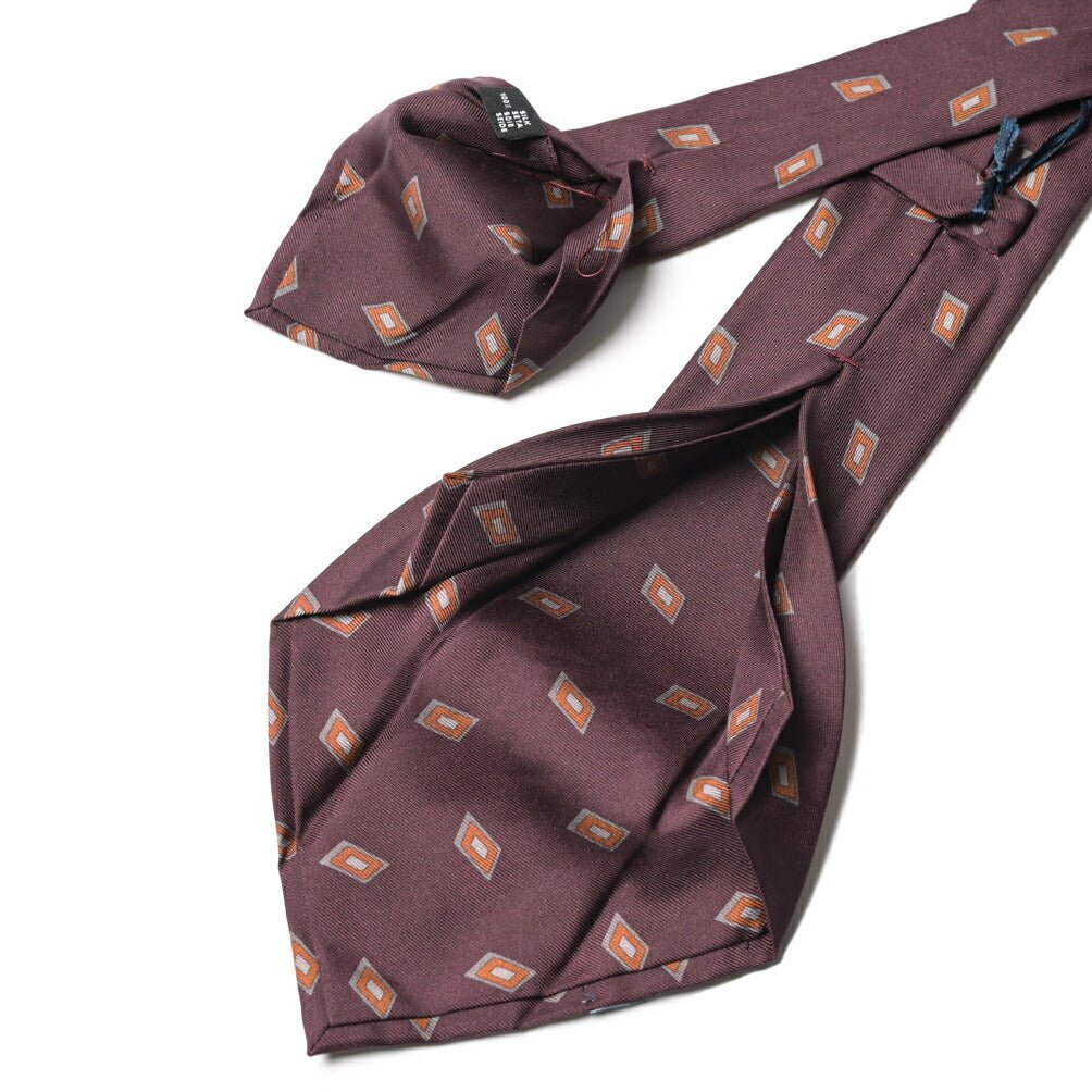 BARBA シルク100% 小紋柄ネクタイ (セッテピエゲ) ワインレッド 148cm×7.5cm | GUARDAROBA MILANO OFFICIAL STORE
