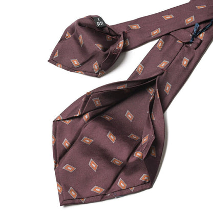 BARBA シルク100% 小紋柄ネクタイ (セッテピエゲ) ワインレッド 148cm×7.5cm | GUARDAROBA MILANO OFFICIAL STORE