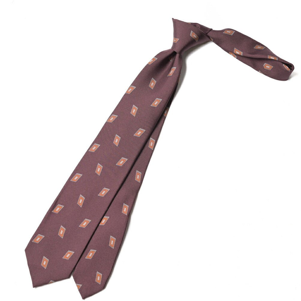 BARBA シルク100% 小紋柄ネクタイ (セッテピエゲ) ワインレッド 148cm×7.5cm | GUARDAROBA MILANO OFFICIAL STORE