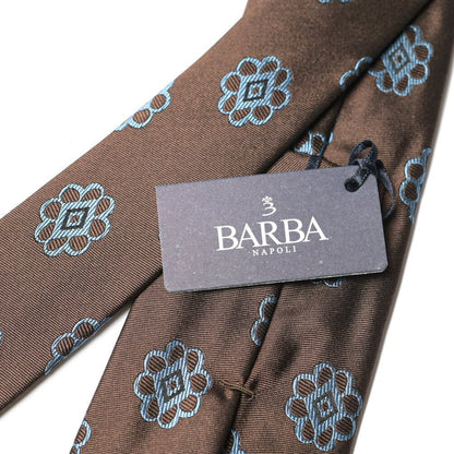 BARBA シルク100% 小紋柄ネクタイ (セッテピエゲ) ブラウン 147cm×7.5cm | GUARDAROBA MILANO OFFICIAL STORE