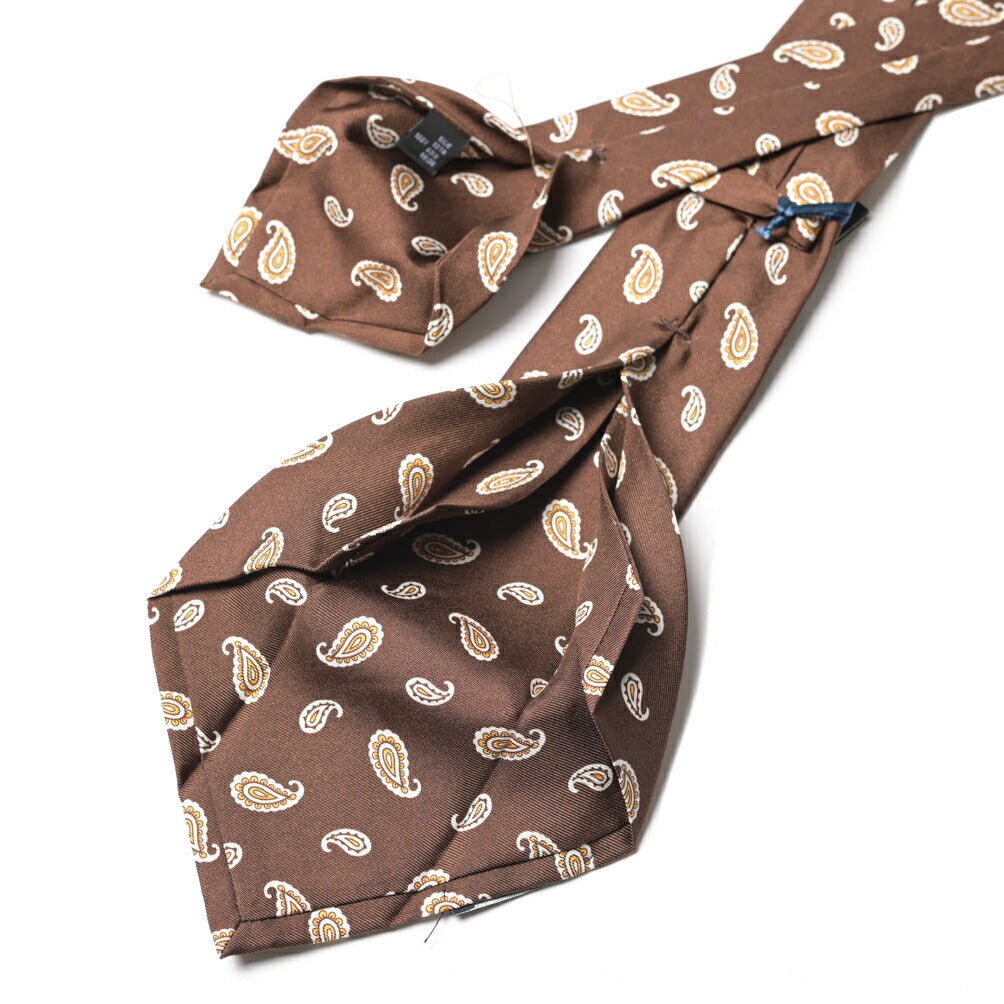 BARBA シルク100% ペイズリー柄ネクタイ (セッテピエゲ) ブラウン 146cm×7cm | GUARDAROBA MILANO OFFICIAL STORE