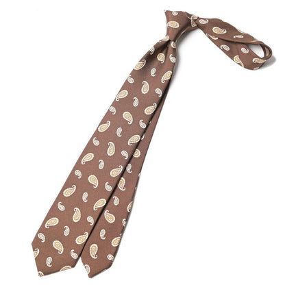 BARBA シルク100% ペイズリー柄ネクタイ (セッテピエゲ) ブラウン 146cm×7cm | GUARDAROBA MILANO OFFICIAL STORE
