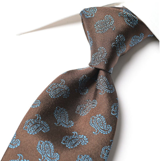 BARBA シルク100% ペイズリー柄ネクタイ（セッテピエゲ） ブラウン 147cm×7.5cm | GUARDAROBA MILANO OFFICIAL STORE