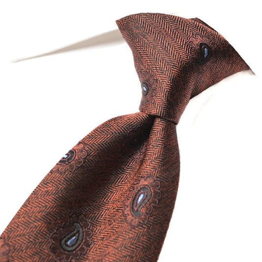 BARBA シルク100% ペイズリー柄ネクタイ（セッテピエゲ） ブラウン 148cm×7.5cm | GUARDAROBA MILANO OFFICIAL STORE