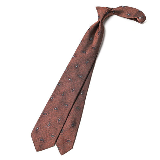 BARBA シルク100% ペイズリー柄ネクタイ（セッテピエゲ） ブラウン 148cm×7.5cm | GUARDAROBA MILANO OFFICIAL STORE