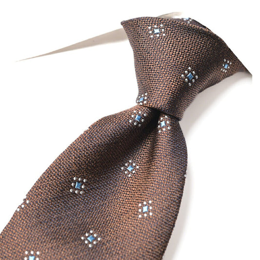 BARBA シルク100% 小紋柄ネクタイ（セッテピエゲ） ブラウン 147cm×8cm | GUARDAROBA MILANO OFFICIAL STORE