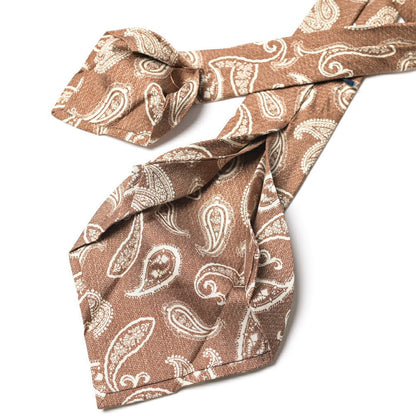 BARBA シルク100% ペイズリー柄ネクタイ（セッテピエゲ） ブラウン 147cm×7.5cm | GUARDAROBA MILANO OFFICIAL STORE