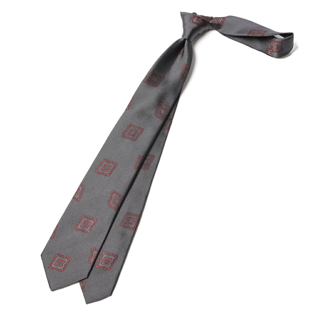 BARBA シルク100% 小紋柄ネクタイ（セッテピエゲ） グレー 148cm×7.5cm | GUARDAROBA MILANO OFFICIAL STORE