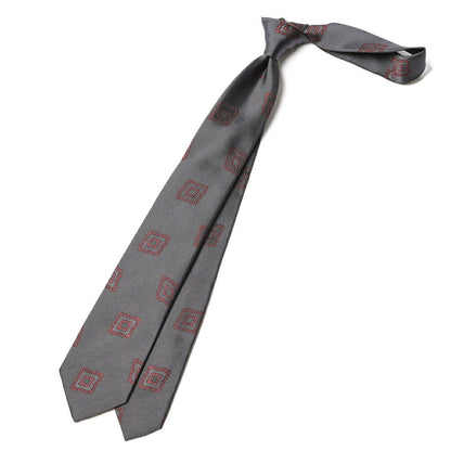 BARBA シルク100% 小紋柄ネクタイ（セッテピエゲ） グレー 148cm×7.5cm | GUARDAROBA MILANO OFFICIAL STORE