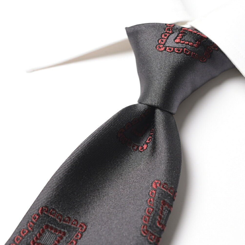 BARBA シルク100% 小紋柄ネクタイ（セッテピエゲ） グレー 148cm×7.5cm | GUARDAROBA MILANO OFFICIAL STORE
