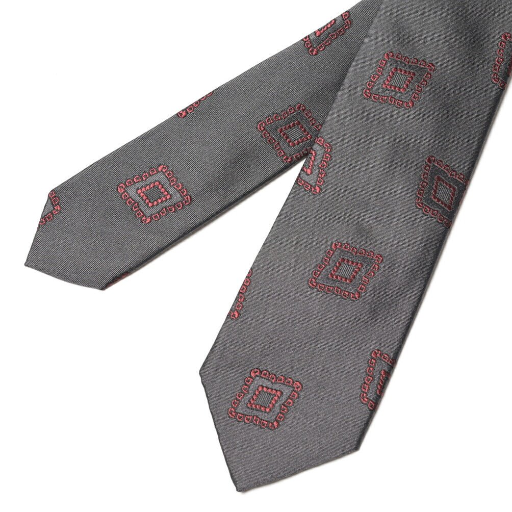 BARBA シルク100% 小紋柄ネクタイ（セッテピエゲ） グレー 148cm×7.5cm | GUARDAROBA MILANO OFFICIAL STORE