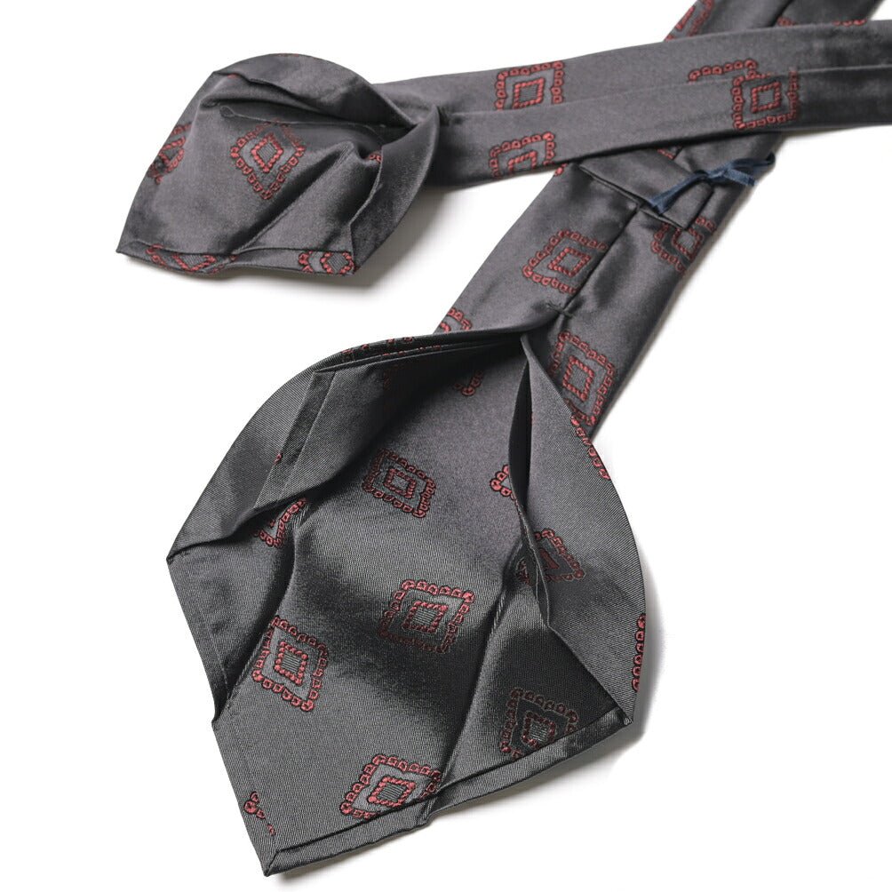 BARBA シルク100% 小紋柄ネクタイ（セッテピエゲ） グレー 148cm×7.5cm | GUARDAROBA MILANO OFFICIAL STORE