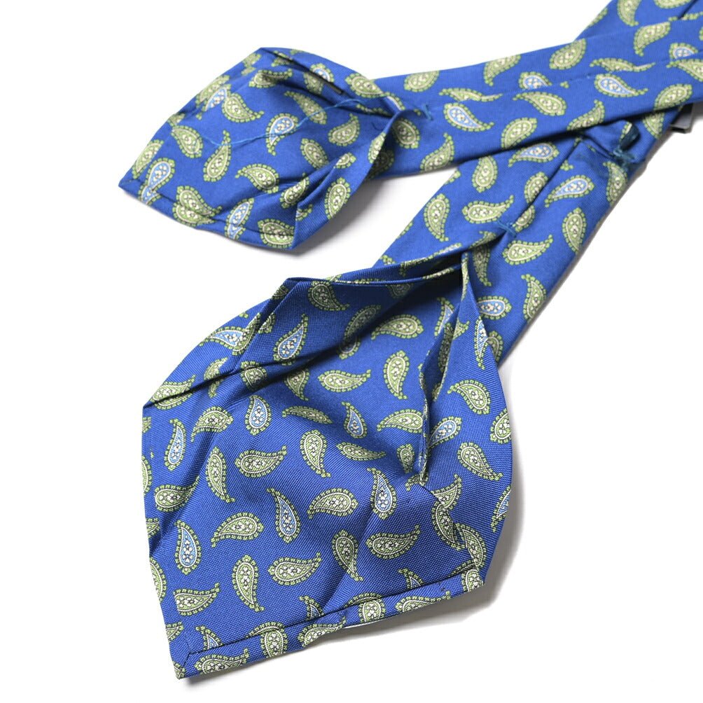 BARBA シルク100% ペイズリー柄ネクタイ（セッテピエゲ） ブルー 149cm×7cm | GUARDAROBA MILANO OFFICIAL STORE