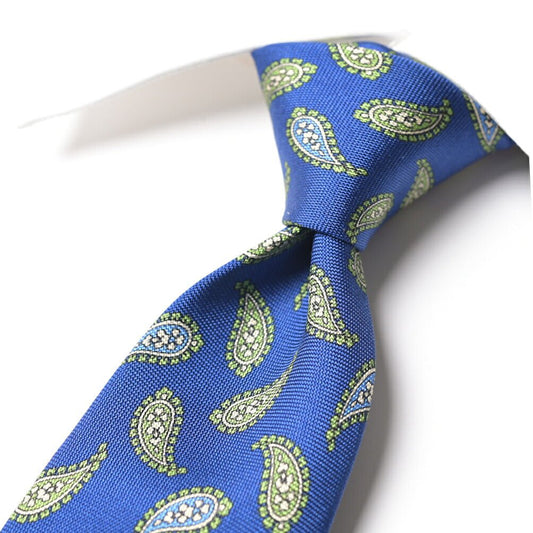 BARBA シルク100% ペイズリー柄ネクタイ（セッテピエゲ） ブルー 149cm×7cm | GUARDAROBA MILANO OFFICIAL STORE