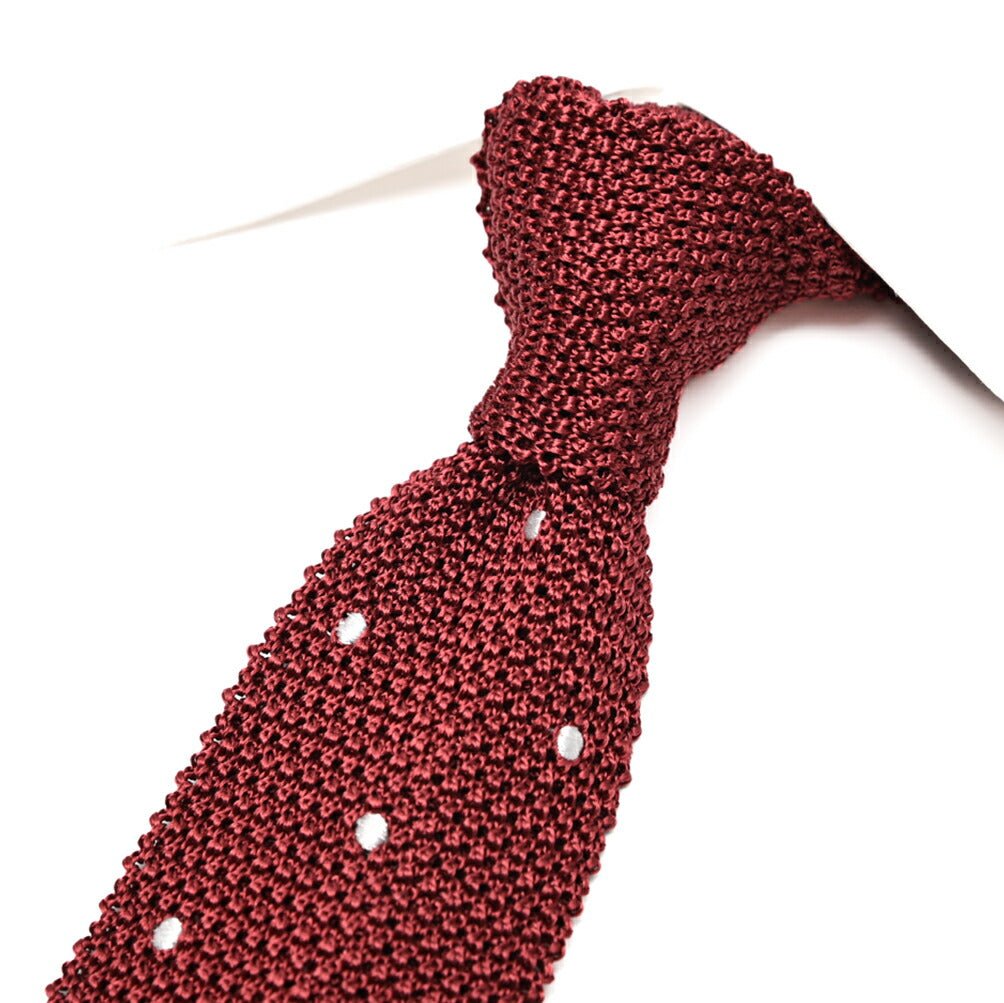 BARBA シルク100% ドット柄ネクタイ ニットタイ｜428521｜GUARDAROBA MILANO OFFICIAL STORE