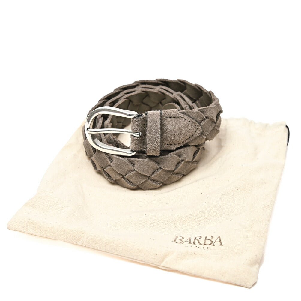 BARBA レザー100% スエード編み込みベルト｜435560-A-85｜GUARDAROBA MILANO OFFICIAL STORE