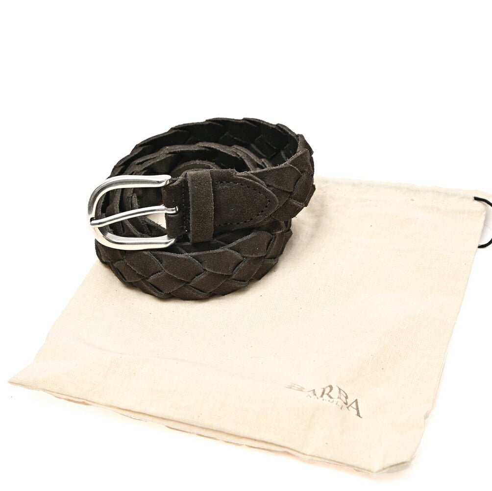BARBA レザー100% スエード編み込みベルト｜435560-A-85｜GUARDAROBA MILANO OFFICIAL STORE