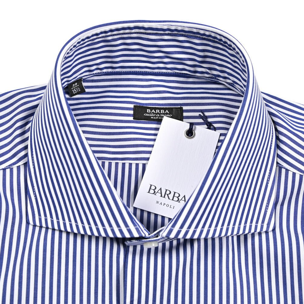 SALE｜BARBA バルバ / コットン100% ホリゾンタルカラーシャツ