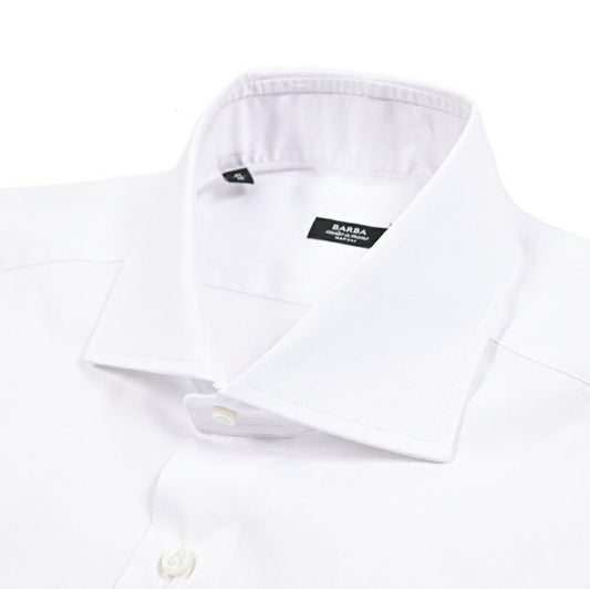 BARBA コットン100% ホリゾンタルカラーダブルカフスシャツ / cucito a mamo 手縫い仕立て｜435645｜GUARDAROBA MILANO OFFICIAL STORE