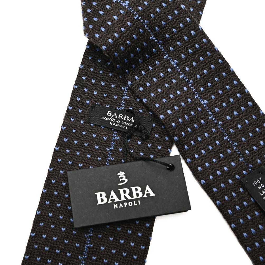 BARBA ウール100% ピンドット柄ネクタイ ニットタイ / cucito a mano 手縫い仕立て｜428513｜GUARDAROBA MILANO OFFICIAL STORE