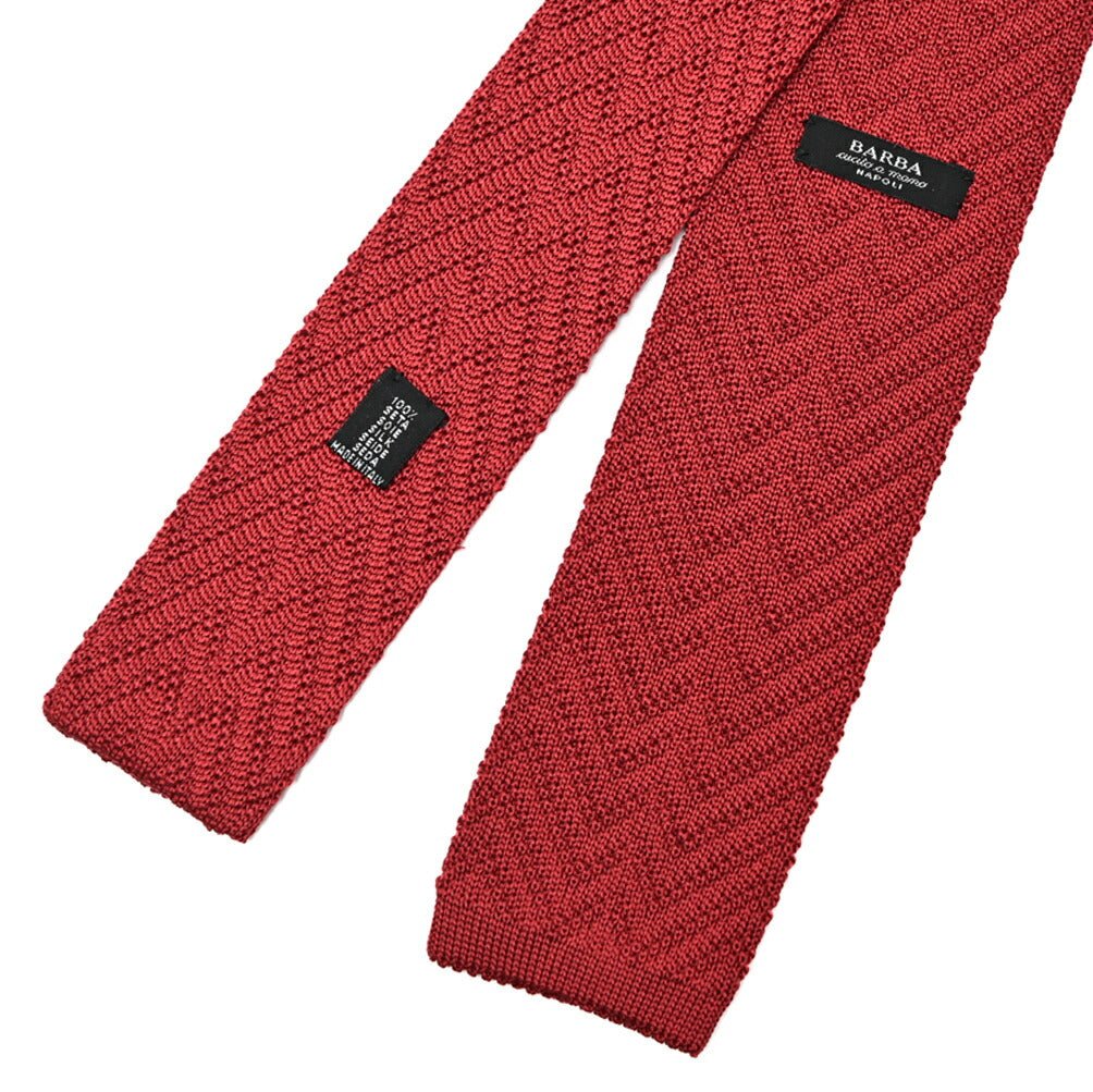BARBA シルク100% ヘリンボーン柄ネクタイ ニットタイ / cucito a mano 手縫い仕立て｜428520｜GUARDAROBA MILANO OFFICIAL STORE