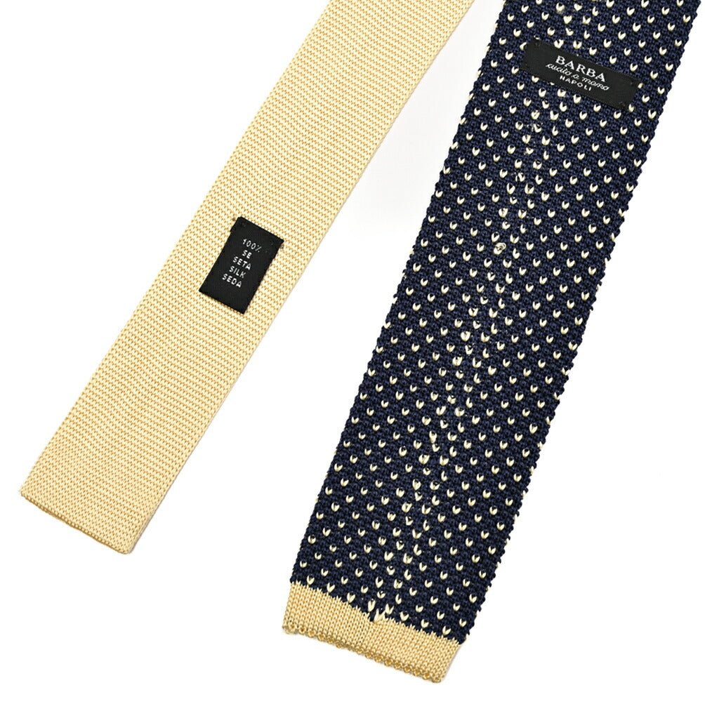 BARBA シルク100% ピンドット柄ネクタイ ニットタイ / cucito a mano 手縫い仕立て｜428530｜GUARDAROBA MILANO OFFICIAL STORE