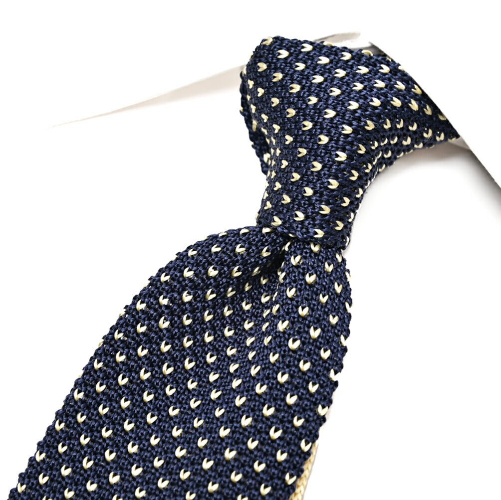 BARBA シルク100% ピンドット柄ネクタイ ニットタイ / cucito a mano 手縫い仕立て｜428530｜GUARDAROBA MILANO OFFICIAL STORE