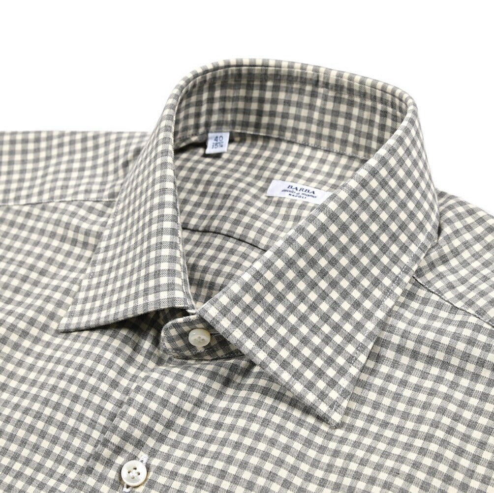 BARBA コットン100% セミワイドカラーシャツ / cucito a mano 手縫い仕立て｜435716｜GUARDAROBA MILANO OFFICIAL STORE