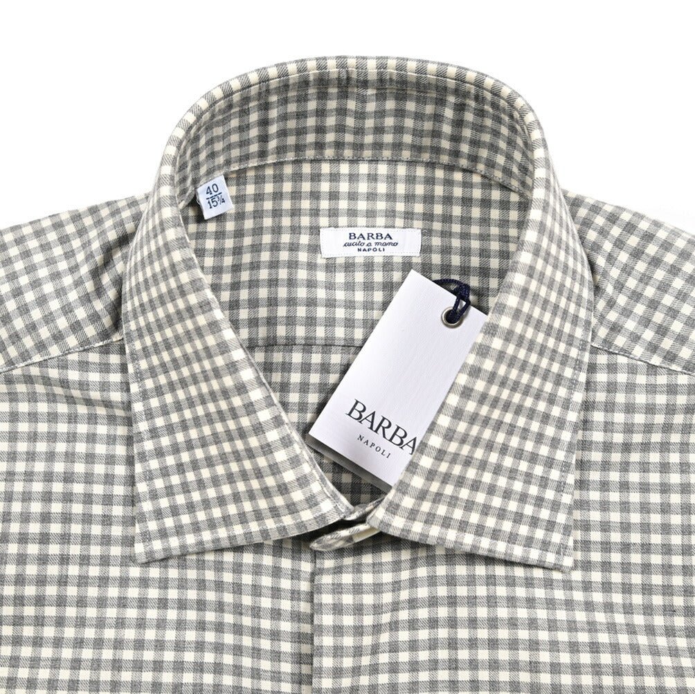 BARBA コットン100% セミワイドカラーシャツ / cucito a mano 手縫い仕立て｜435716｜GUARDAROBA MILANO OFFICIAL STORE
