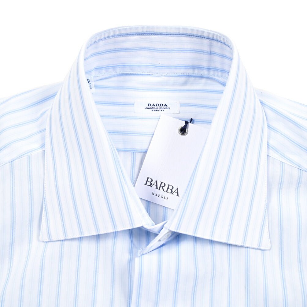 BARBA コットン100% ホリゾンタルカラーシャツ / cucito a mano 手縫い仕立て｜435750｜GUARDAROBA MILANO OFFICIAL STORE